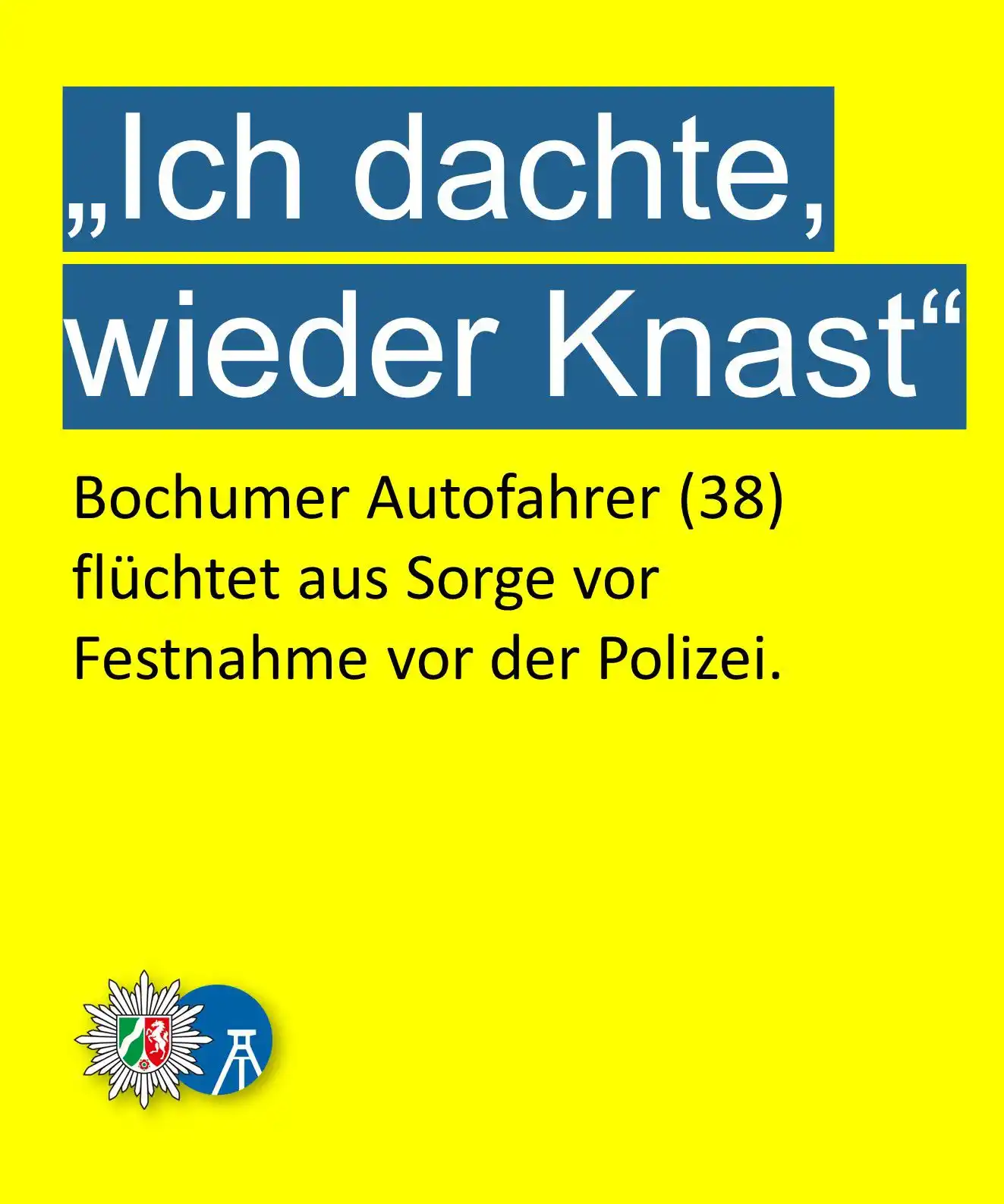Image from Polizei NRW Bochum: 🚔️🚗⛔️ Ein polizeibekannter Autofahrer (38, aus Bochum) hat sich am M...