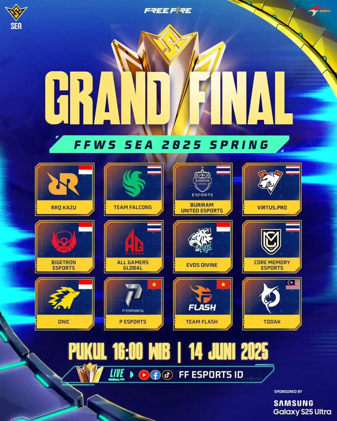 Image from Free Fire Community ID Official: *FREE FIRE ESPORTS NEWS :*  Grand Finals FFWS SEA 2025 Spring!  Siapak...