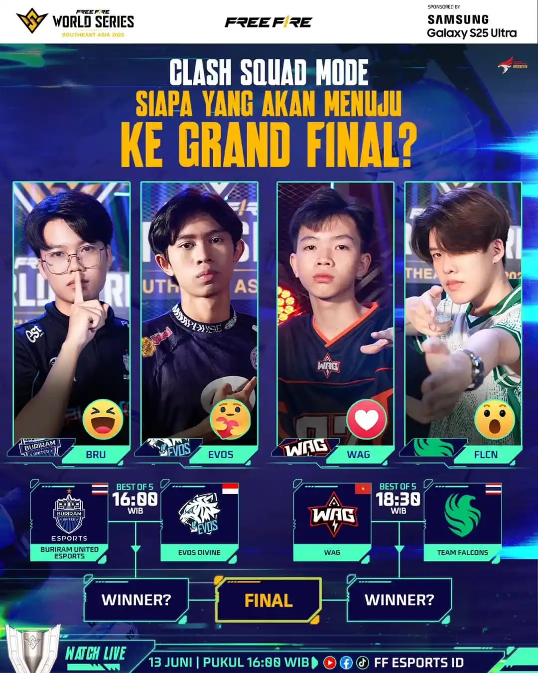 Image from Free Fire Community ID Official: *FREE FIRE ESPORTS NEWS :* LETS GO INDONESIA! 🇮🇩 Jumat, 13 Juni. F...