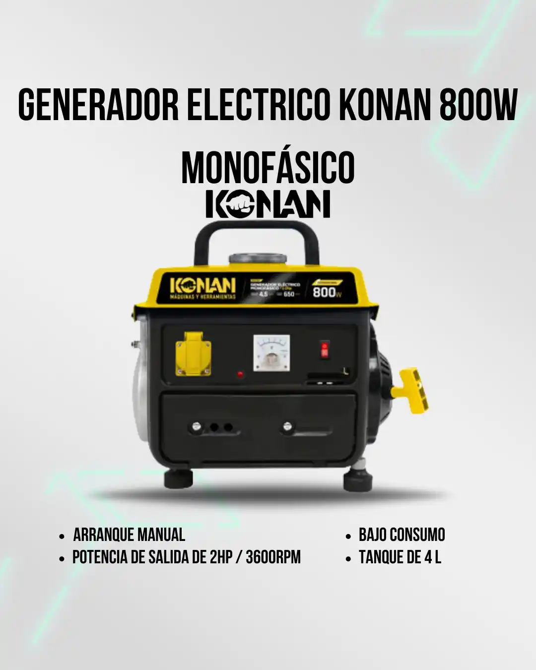 Image from Attain (Importadora Mayorista): 🛒 *Generador Eléctrico Konan 800W Monofásico KGE800 (N°5991)* ⚡ Poten...
