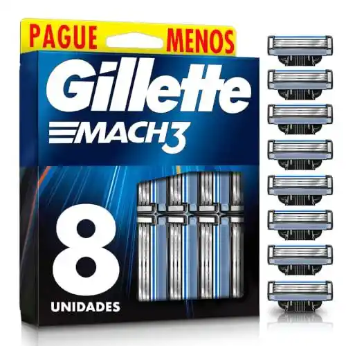 Image from 🔥Promoções/Cupons - THAUTEC⚡️: Gillette Mach3 - Carga para Aparelho de Barbear com 8 Unidades  🔥*R$ ...