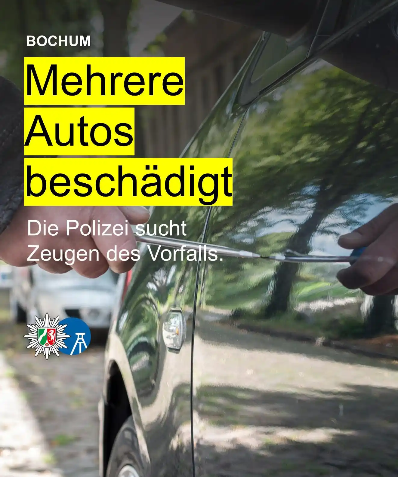 Image from Polizei NRW Bochum: Gleich mehrere Autos sind an Pfingstmontag in Bochum-Wattenscheid besc...