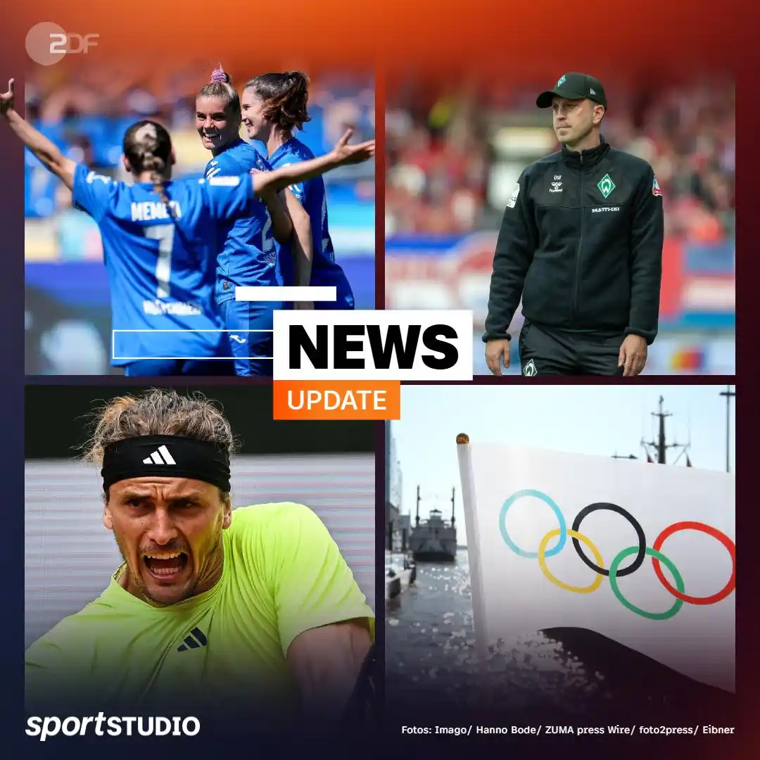 Image from ZDF Sportstudio : Happy Feierabend! 🥳 Hier kommen die News des Tages. 👇 🤰 Die TSG H...