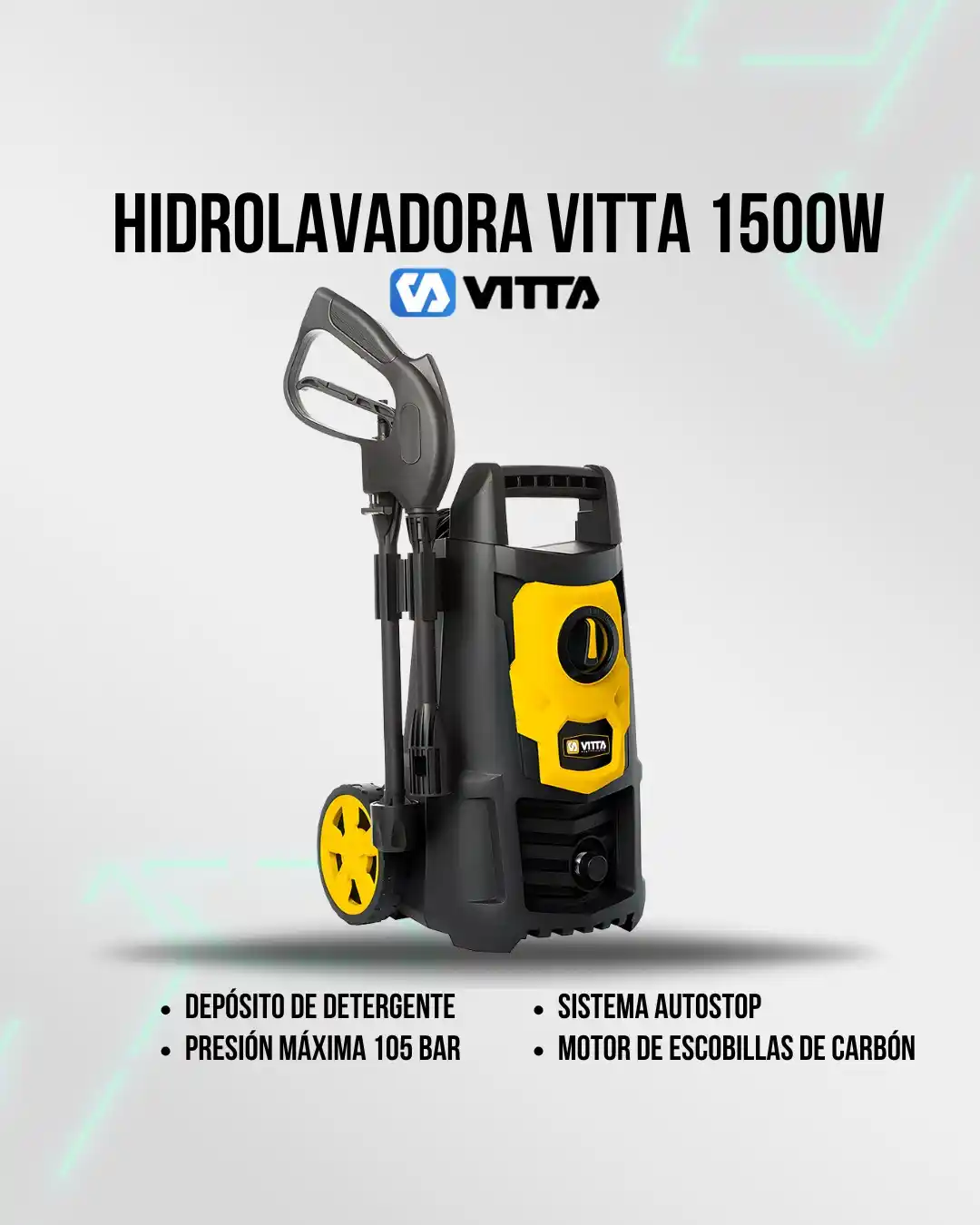 Image from Attain (Importadora Mayorista): 🛒 *Hidrolavadora Vitta 1500W C/Accs VTA-HIDRO1500 (N°3930)* 🛑 Sistem...