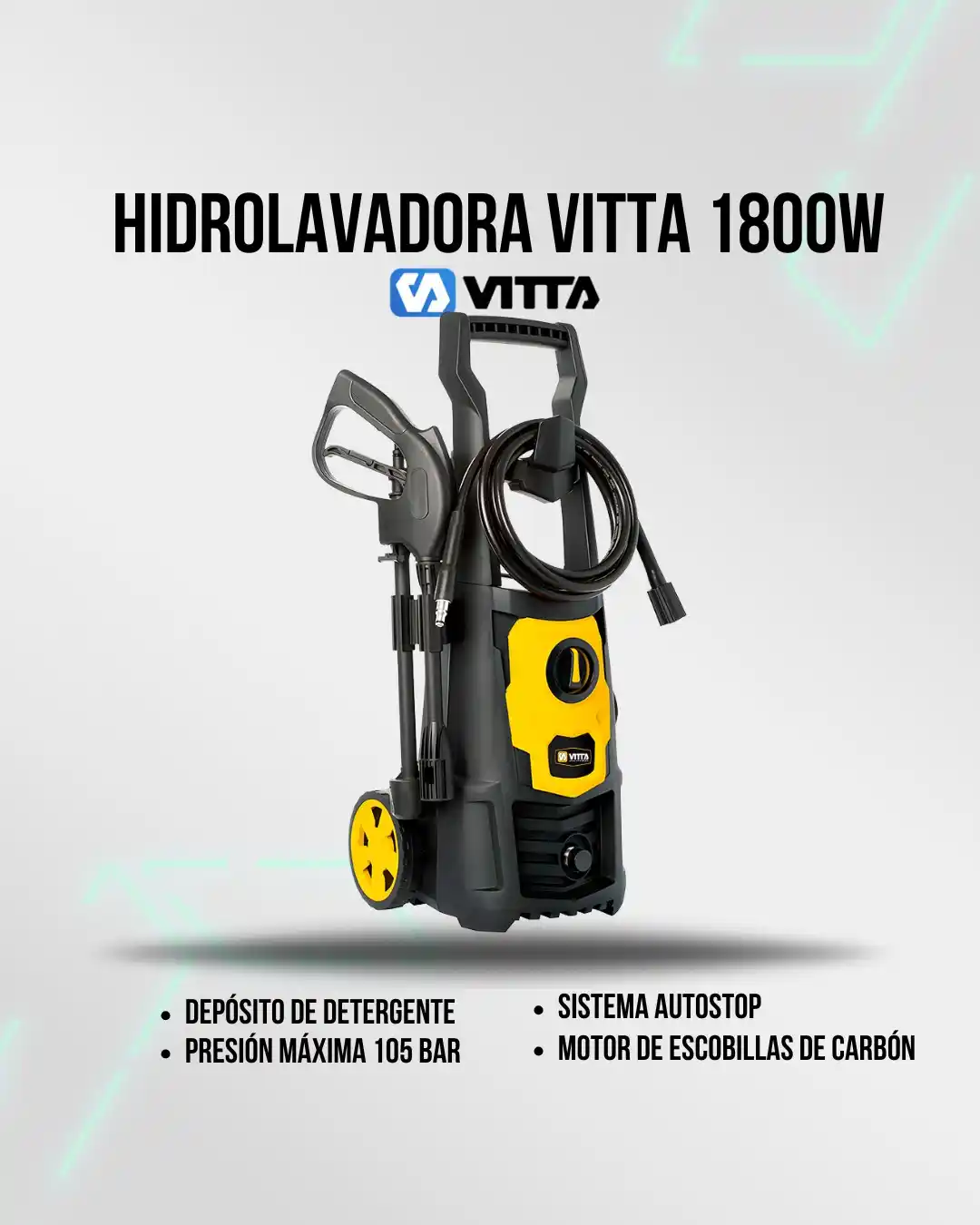 Image from Attain (Importadora Mayorista): 🛒 *Hidrolavadora Vitta 1800W C/Accs VTA-HIDRO1800 (N°3931)* 🛑 Sistem...