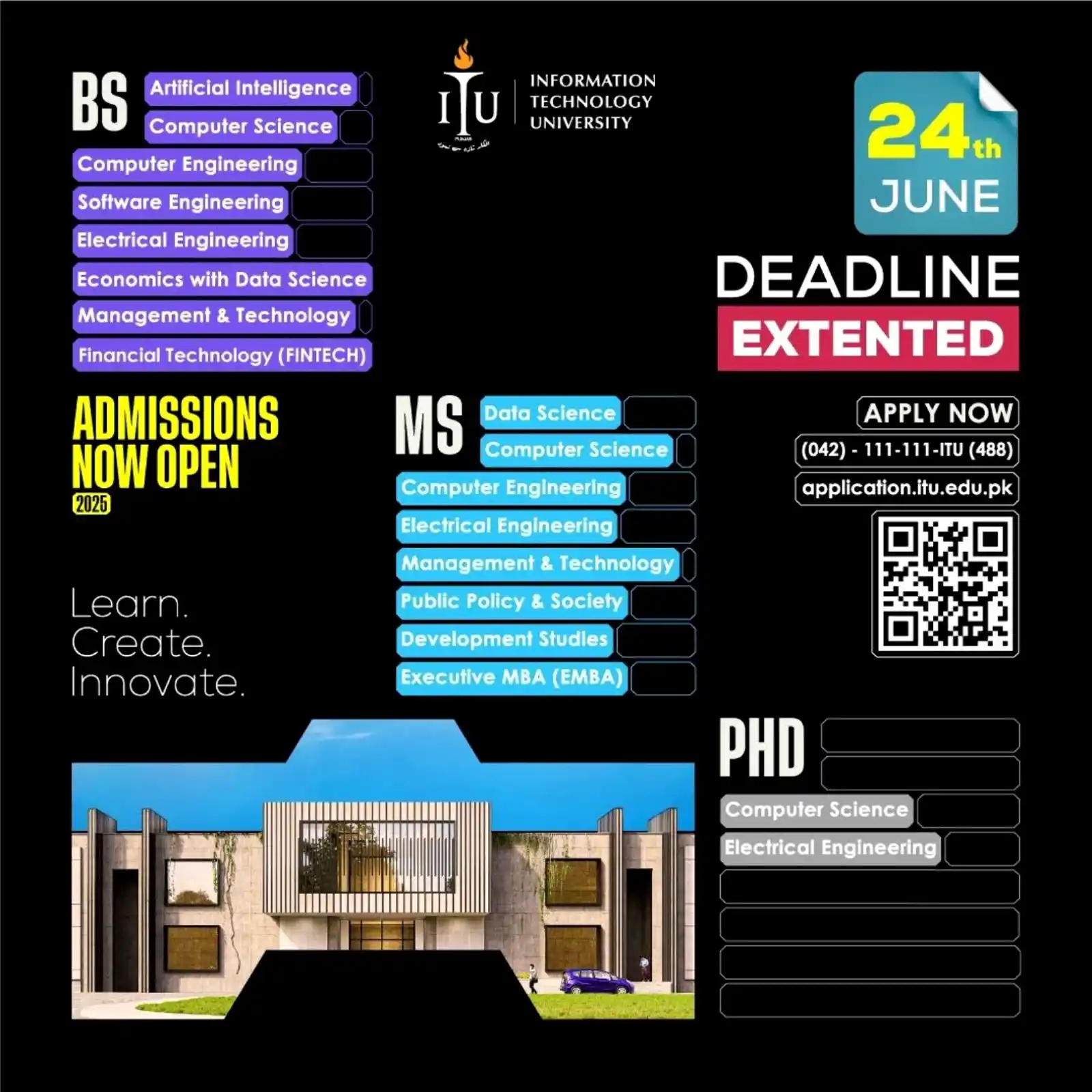 Image from NURSING INFO (MEDDEMY): *Information Technology University (ITU), Lahore* Admissions Fall 2025...