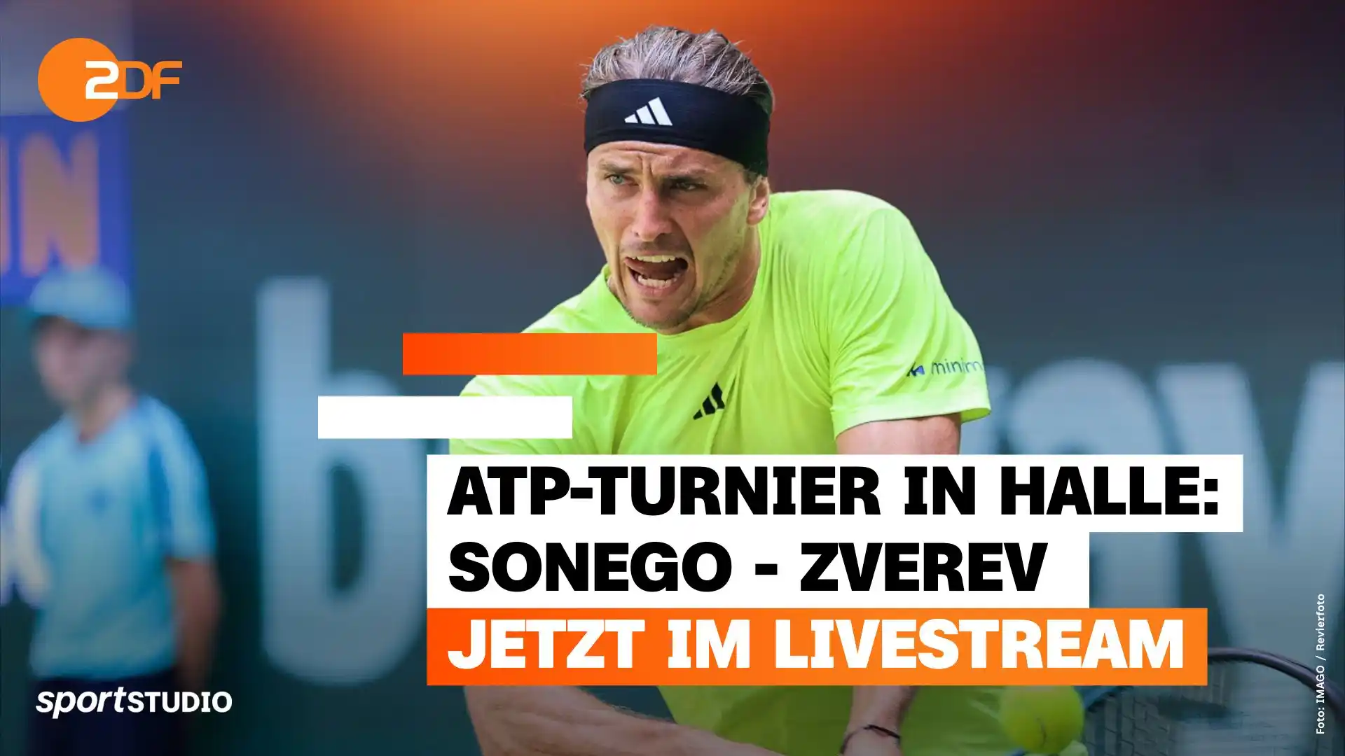 Image from ZDF Sportstudio : 🎾 Jetzt live bei uns: Alexander Zverev gegen den Italiener Lorenzo So...