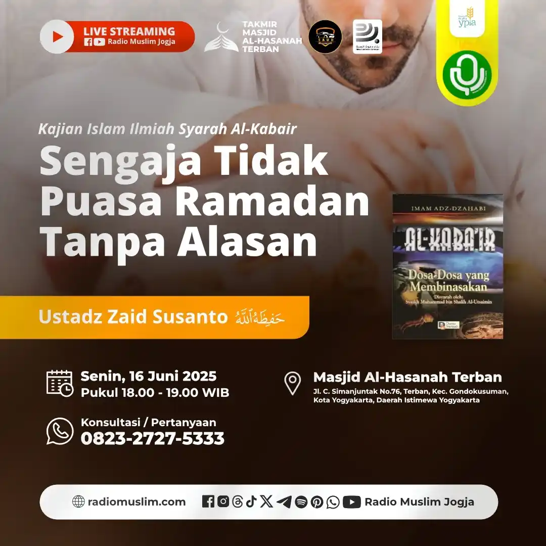 Image from Radio Muslim Jogja: 🔊Kajian Senin Petang Masjid Al Hasanah Terban Kembali Hadir Insyaall...