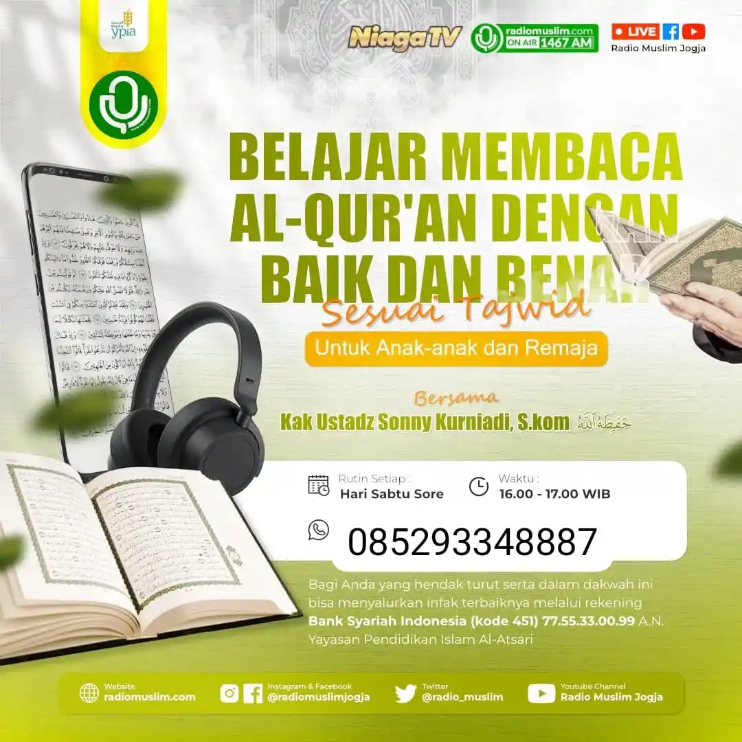 Image from Radio Muslim Jogja: 🛰 Kembali hadir insyaallah setiap sabtu sore hadir menemani adik-adik...