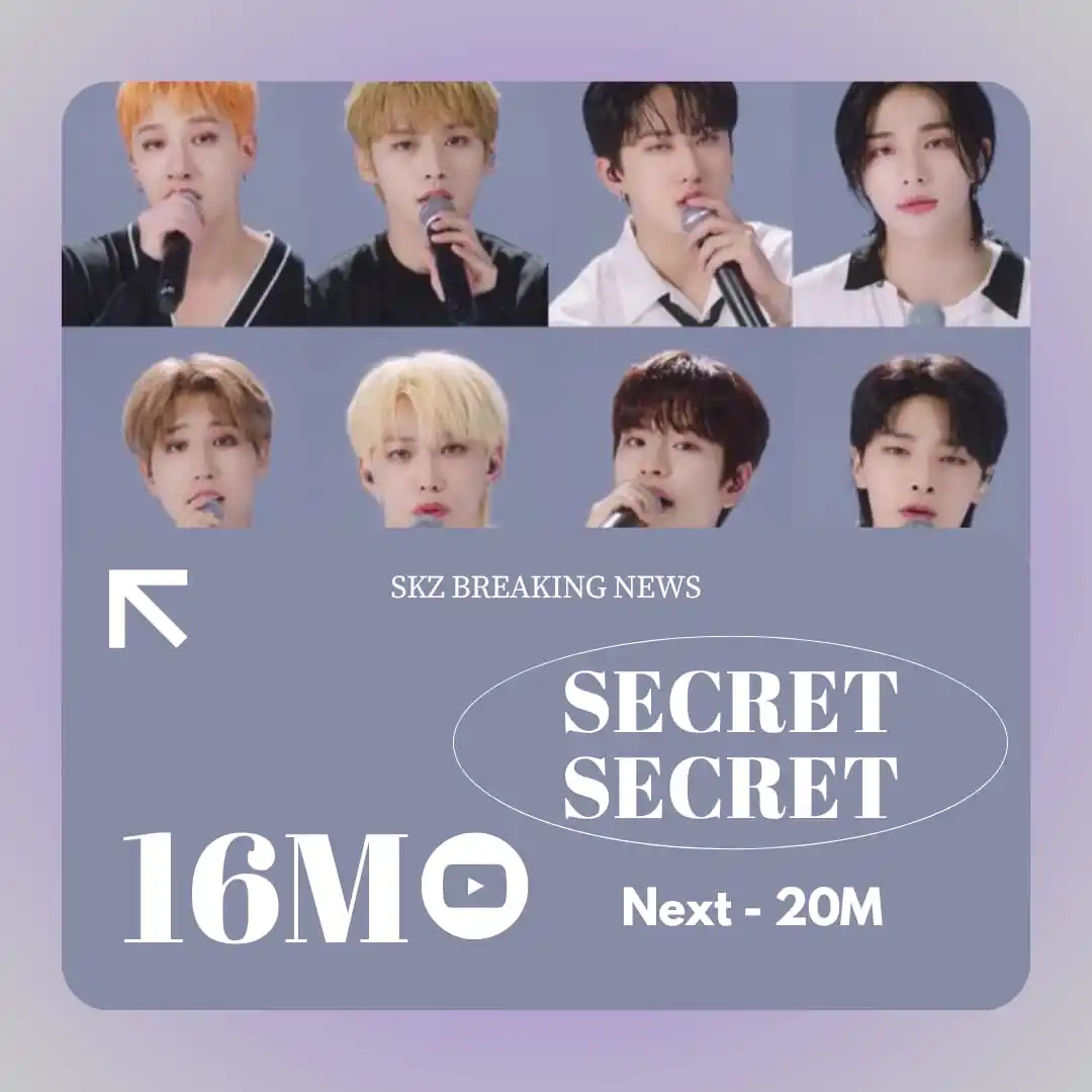 Image from STRAY KIDS - BREAKING NEWS ✨🌿: [📊| ꜱᴋᴢ ʙʀᴇᴀᴋɪɴɢ ɴᴇᴡꜱ]  "말할 수 없는 비밀(Secret Secret)" Video ¡Ha superad...