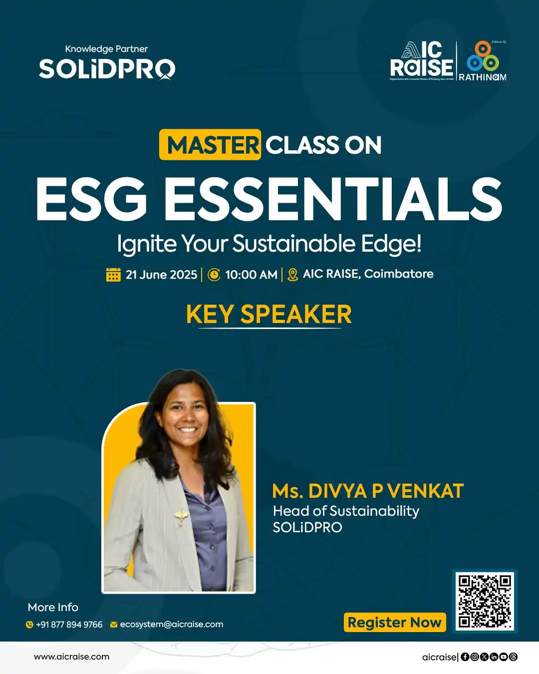 Image from AIC RAISE: Leading the ESG Conversation 🌟 We’re excited to welcome Ms. Divya P ...