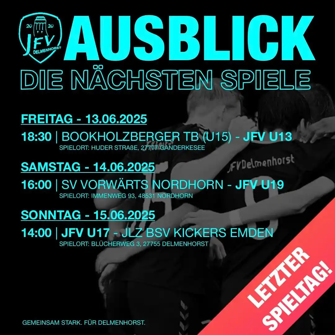 Image from JFV Delmenhorst e.V. (offiziell): *⚽️ Letzter Spieltag: Alle JFV-Partien des Wochenendes im Überblick. ⚽...