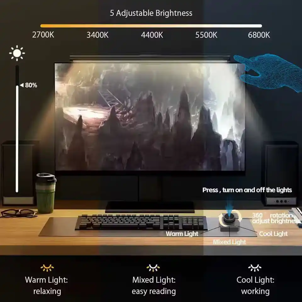 Image from Nerd Ofertas e Cupons: 🖥 Lightbar para Monitor 44cm com RGB ✅ R$ 20 Cupom: FORTE8 + 832 M...