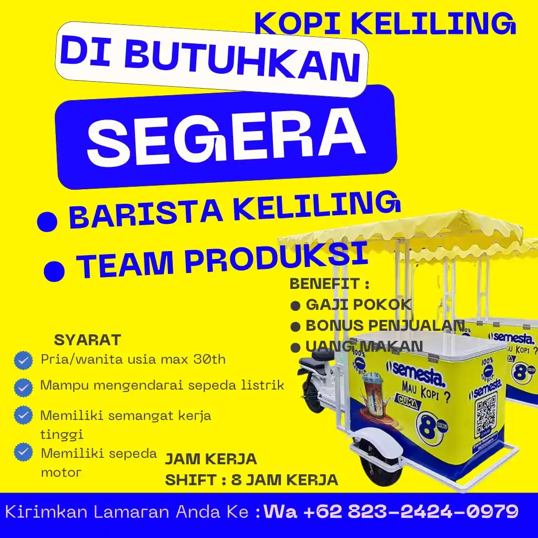 Image from INFO LOKER SEMARANG: *LOKER SEMARANG* Barista Keliling & Team Produksi Kopi Semesta  Kualif...