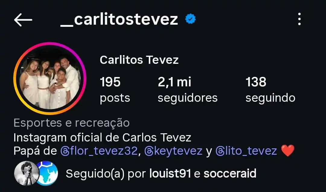 Image from UOL | Universo Louis Tomlinson: 📲 • Louis seguiu Carlitos Tevez no Instagram!...