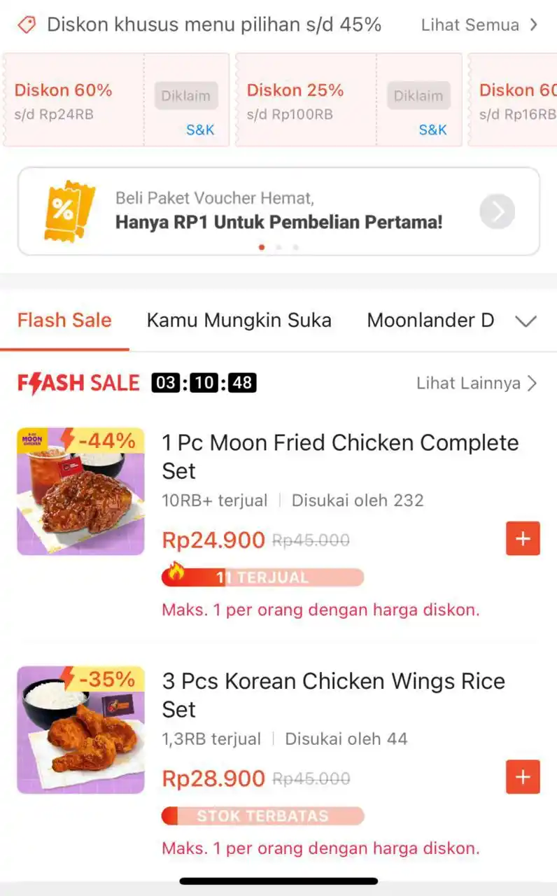 Image from PROMO BELANJA ONLINE: Moon Chicken https://spf.shopee.co.id/708WGirWl8  Combo voc diskon di ...