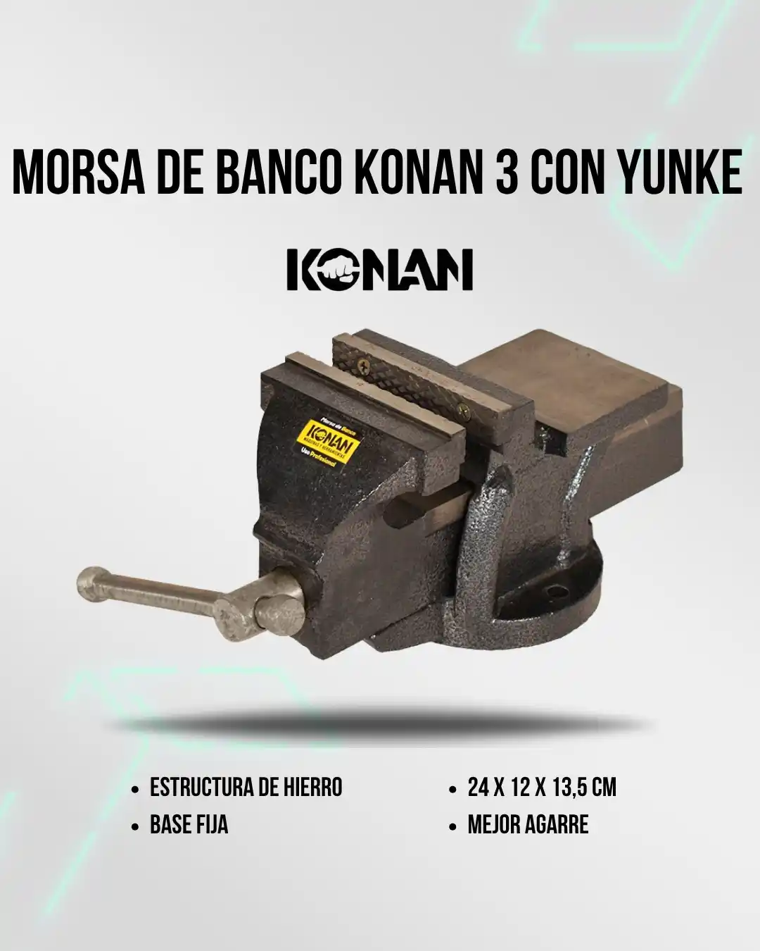 Image from Attain (Importadora Mayorista): 🛒 *Morsa de Banco Konan 3" con Yunque KMO/3 1858S (N°2093)* 🏗️ Estru...
