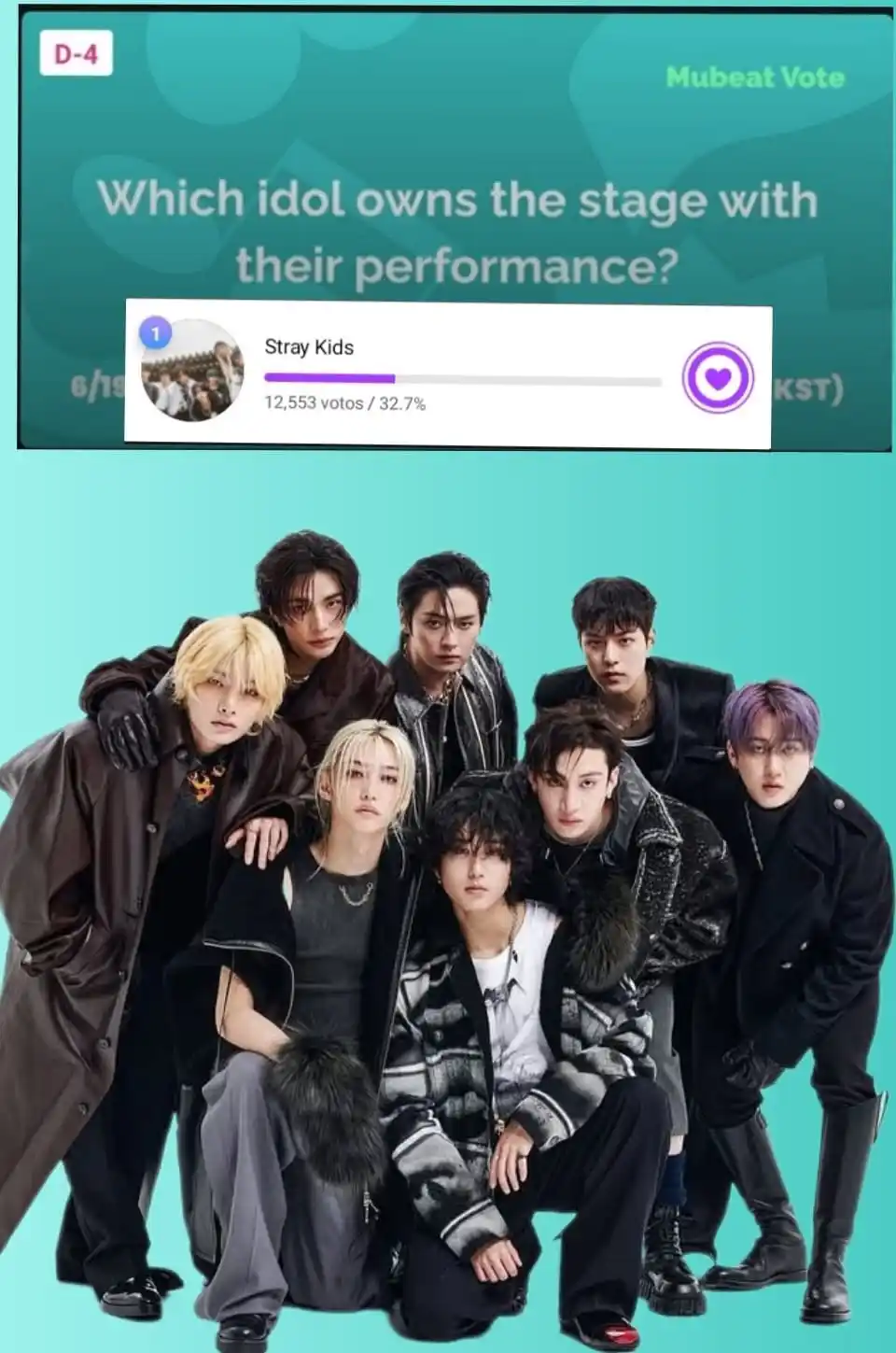 Image from STRAY KIDS - BREAKING NEWS ✨🌿: [🗳️| *MUBEAT*]  ‼️Stay, recuerda seguir votando por la categoría *¿Qu...