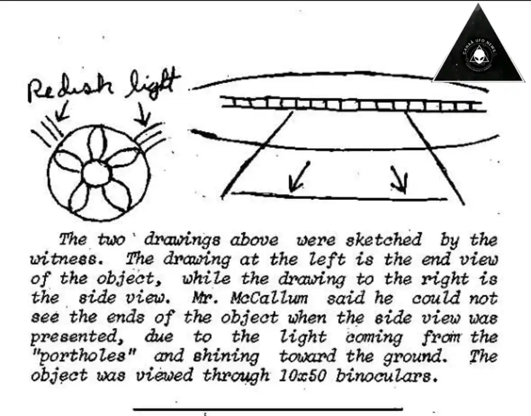 Image from CANAÃ UFO NEWS/INVESTIGATION SCiENTiFiC: *NESTE DIA DE . 14 de junho de 1974. 5h00. I. D. McCallum vê um objeto...