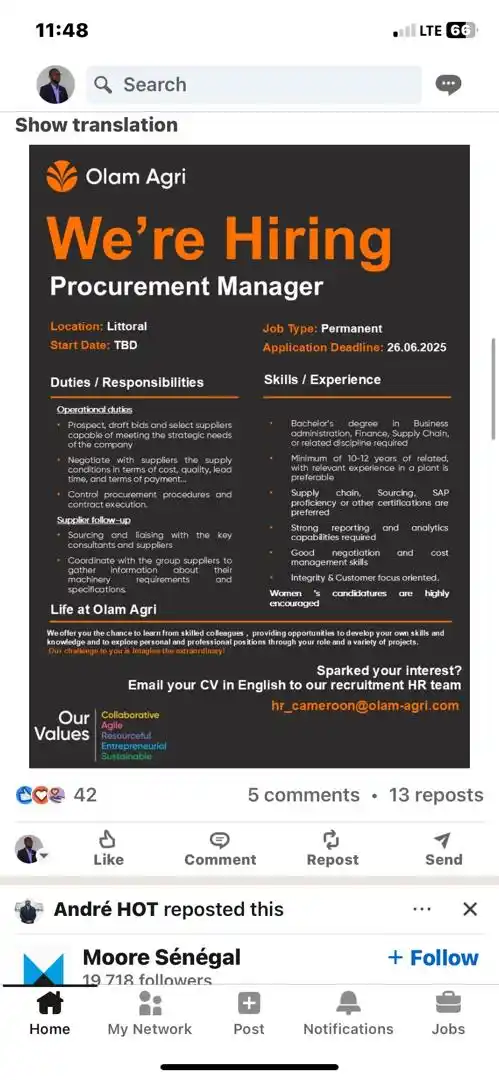 Arch Africa Careers (#AAC) post