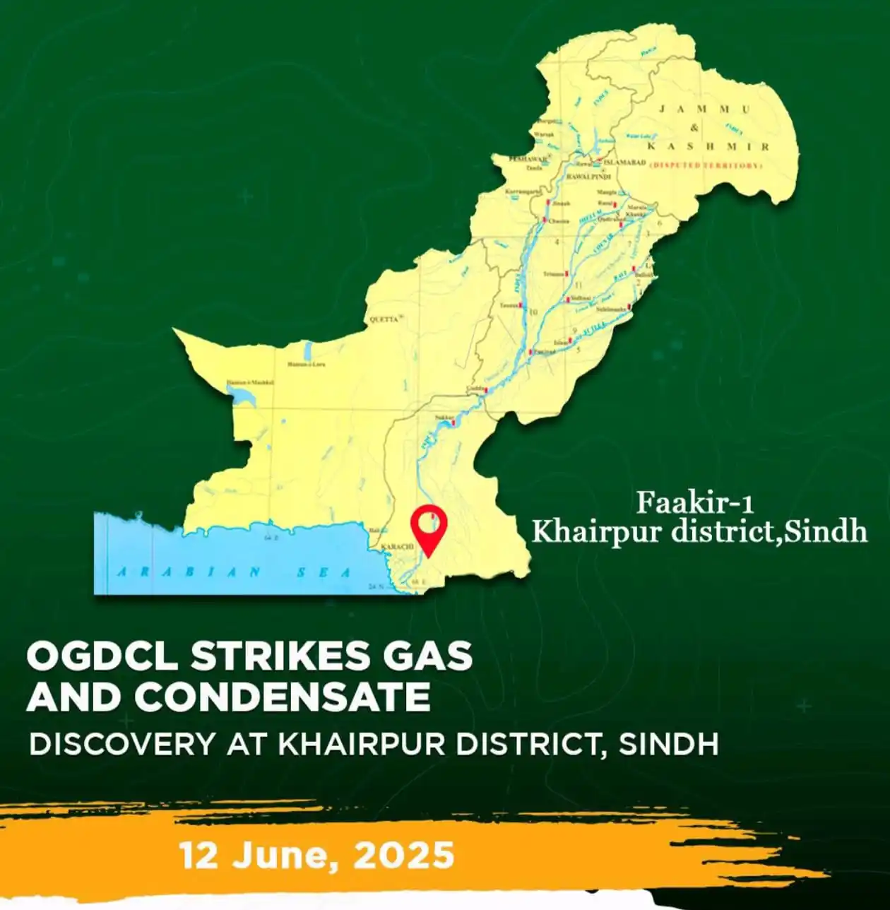 Image from Jobs & Energy News - Gulf & EU (Onshore,Offshore,Oil&Gas,Refinery,Petrochemical,PowerPlant): OGDCL, 🇵🇰 in partnership with GHPL, has successfully struck natural ...