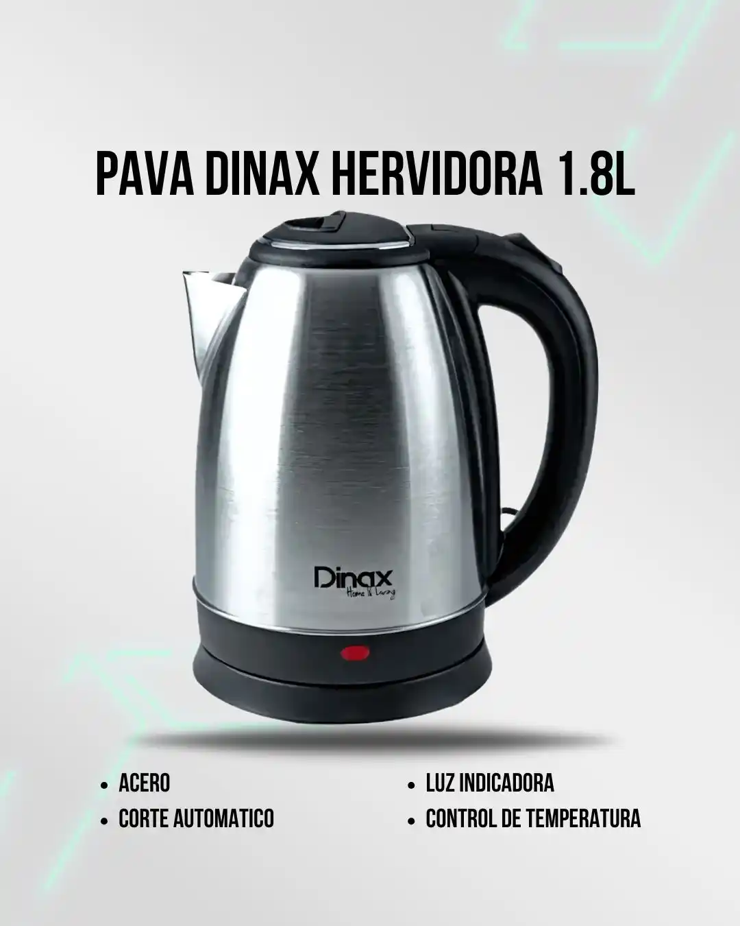 Image from Attain (Importadora Mayorista): 🛒 *Pava Dinax Hervidora 1.8L PE0151S (N°3338)* 💡 Luz indicadora 🧱 ...