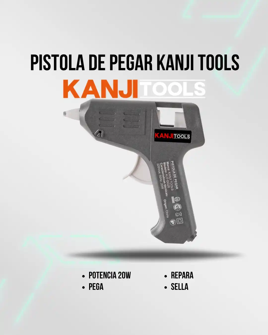 Image from Attain (Importadora Mayorista): 🛒 *Pistola de Pegar Kanji Tools KJT-GG20 (N°6004)* ⚡ Potencia de 20 W...