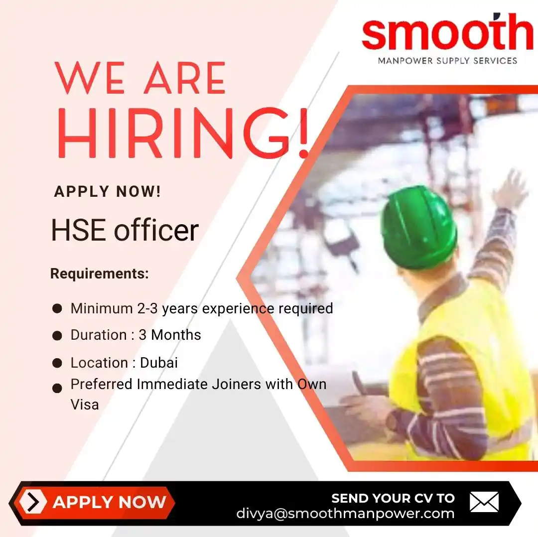 Image from Vacancies In Gulf👔: _Posting Date: 18.06.2025_  *HIRING ALERT – HSE OFFICER - ABU DHABI*  ...