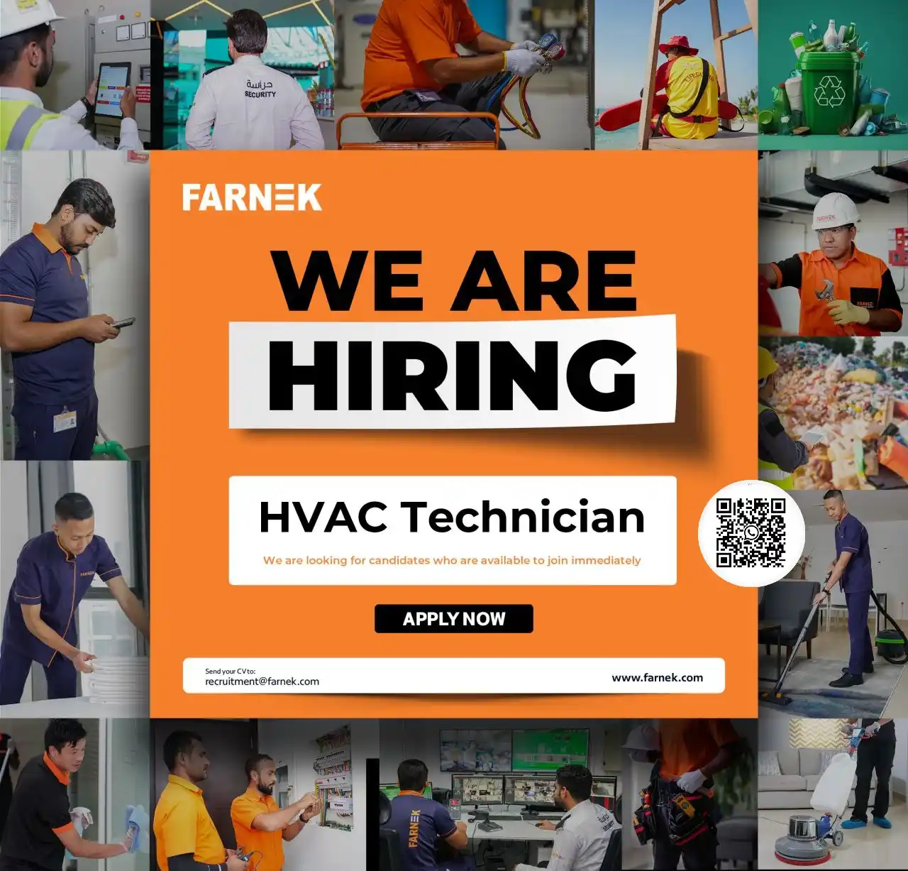 Image from Vacancies In Gulf👔: _Posting Date: 19.06.2025_ *WE ARE HIRING!* Farnek is seeking *HVAC ...