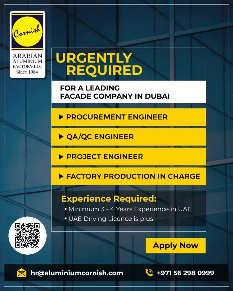 Image from Vacancies In Gulf👔: _Posting Date: 20.06.2025_ *Cornish Arabian Aluminum Factory Careers ...