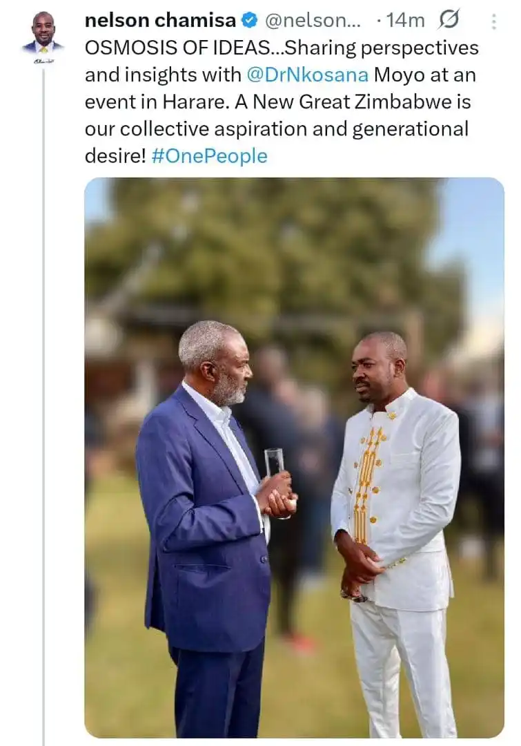 Image from Change Radio : *_President Nelson Chamisa:_* > OSMOSIS OF IDEAS…Sharing perspectives...