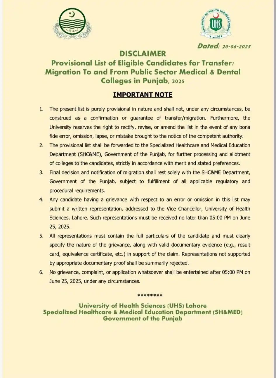 Image from NURSING INFO (MEDDEMY): *Provisional List of Eligible Candidates for `Migration` between Publi...