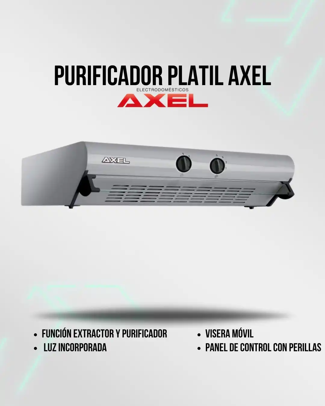 Image from Attain (Importadora Mayorista): 🛒 *Purificadores Axel  AX-750*  🧢 Visera móvil 🌬️ Función extractor...