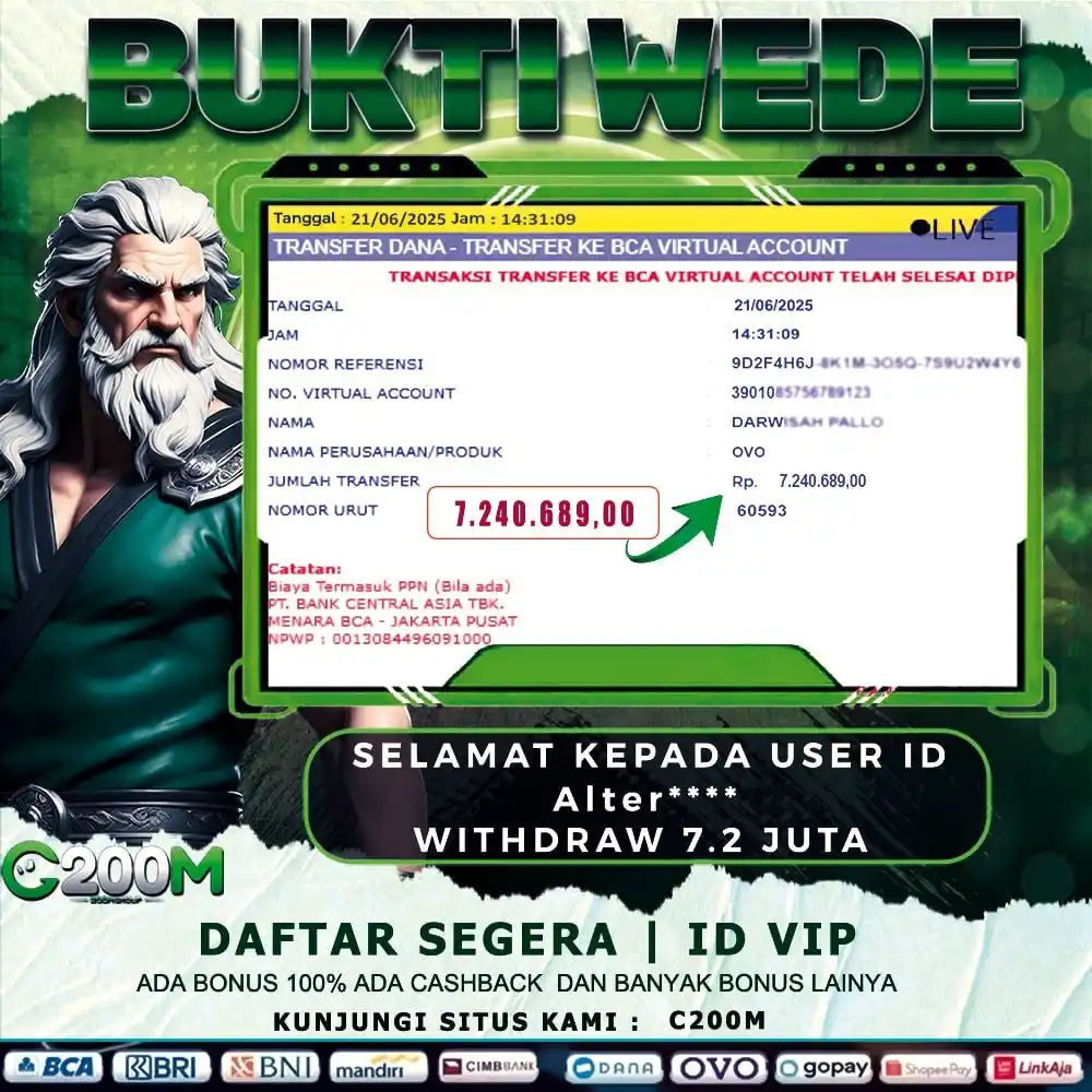 Image from SLOT C200M GACOR: SELAMAT KEPADA MEMBER YANG TELAH WD DI C200M ! DAFTAR DI C200M SEKARAN...