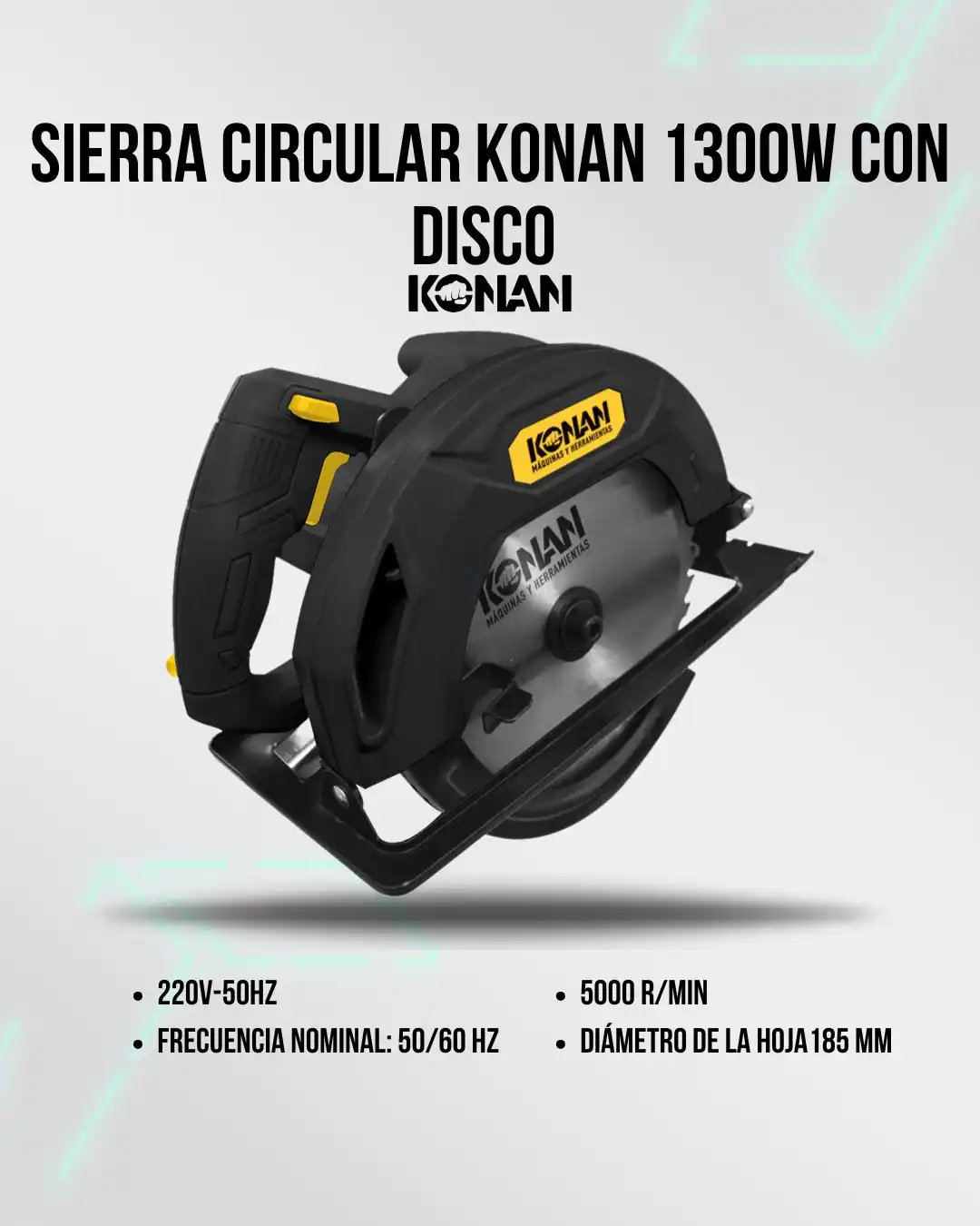 Image from Attain (Importadora Mayorista): 🛒 *Sierra Circular Konan 1300W + Disco KCS/1300 (N°600)* 💿 Hoja de 1...
