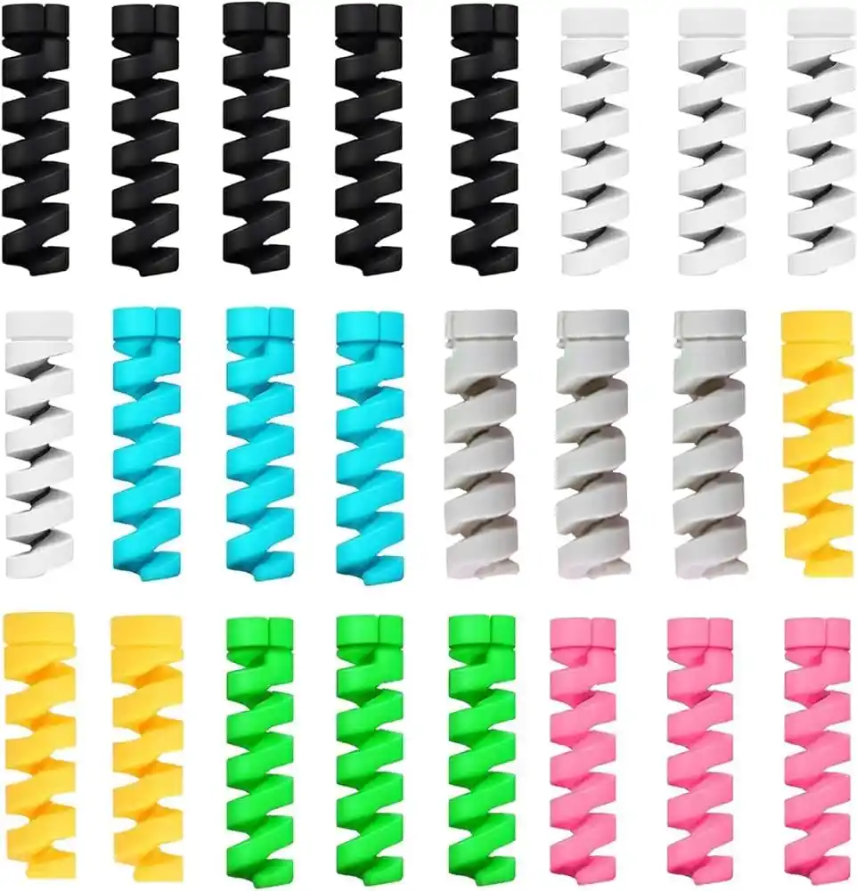 Image from CYBER CHATHAN: 🌟Sounce 25 Pcs Spiral Cable Protectors & Wire Protectors Spring Wire ...