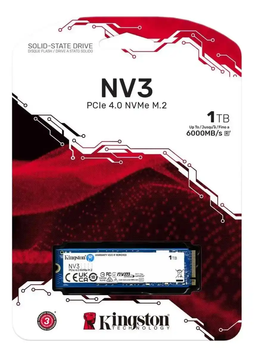 Image from Nerd Ofertas e Cupons: SSD M.2 NVMe Kingston NV3, 1TB, Gen4, 6000MB/s ✅ R$342 -Cupom: SUPER...