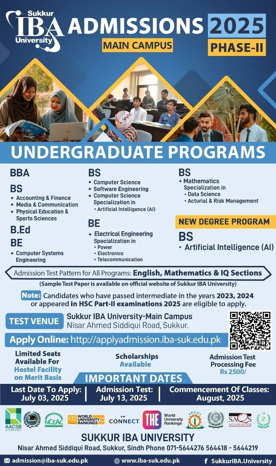 Image from NURSING INFO (MEDDEMY): *Sukkur IBA University, Sukkur* Undergraduate Admissions 2025 (Phase-2...