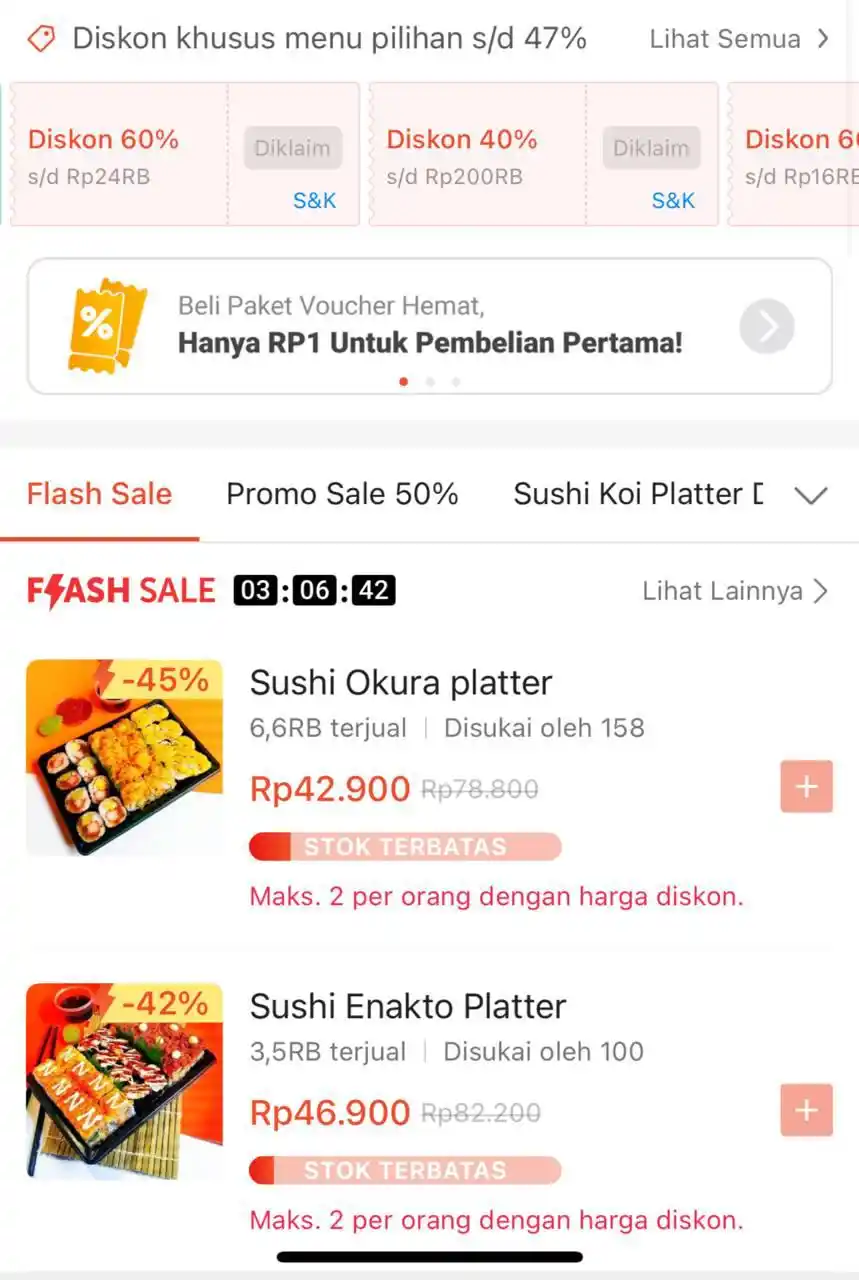Image from PROMO BELANJA ONLINE: SUSHI KOI https://spf.shopee.co.id/5pwYsrOZfv  Combo voc diskon di ata...