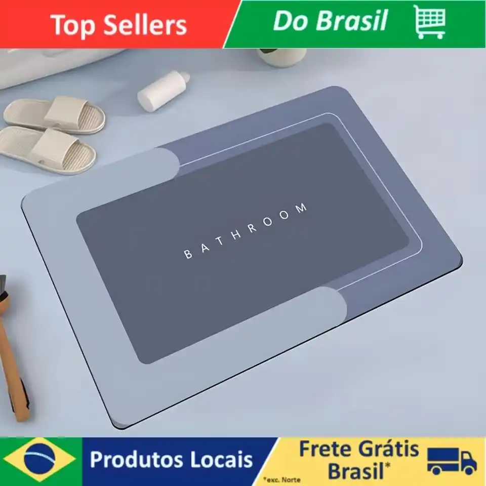 Image from Nerd Ofertas e Cupons: ➡️ Tapete Retangular Multifuncional Para Banheiro Absorção Rápida, Ant...
