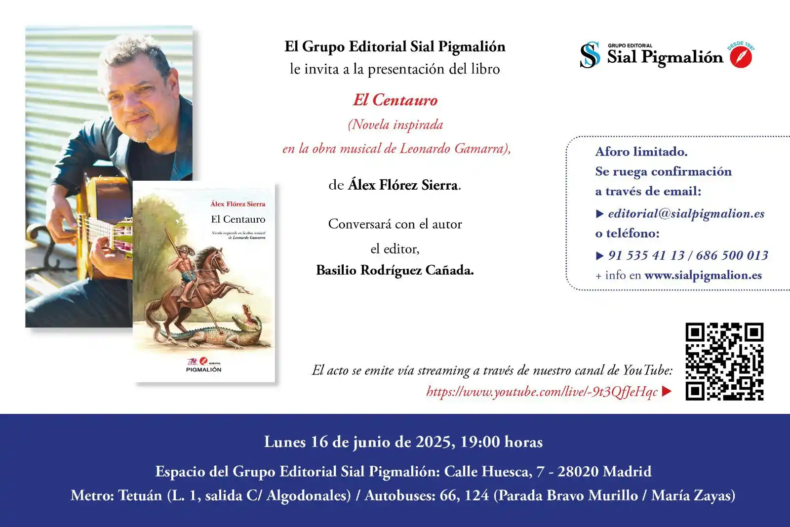 Image from Embajada de Colombia en España: 📚✨ *¡Te invitamos a la presentación de El Centauro!* Una novela inspi...