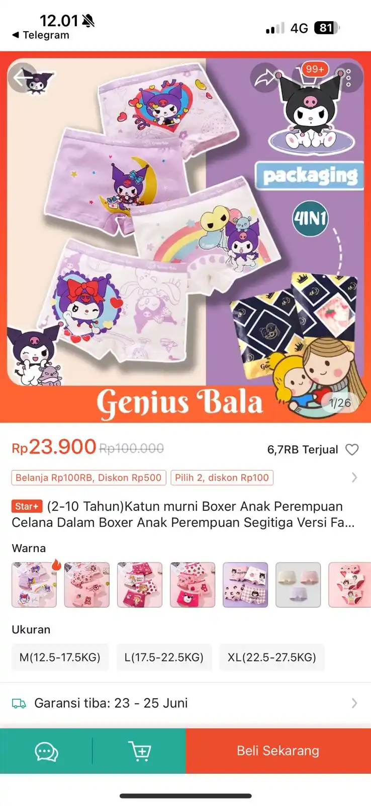 Image from PROMO BELANJA ONLINE: Temukan (2-10 Tahun)Katun murni Boxer Anak Perempuan Celana Dalam Boxe...