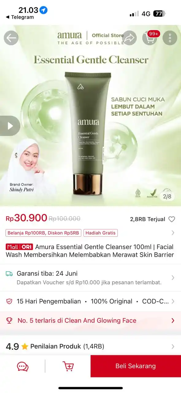 Image from PROMO BELANJA ONLINE: Temukan Amura Essential Gentle Cleanser 100ml | Facial Wash Membersihk...
