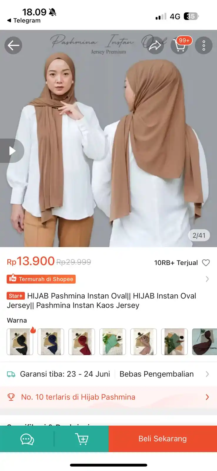 Image from PROMO BELANJA ONLINE: Temukan HIJAB Pashmina Instan Oval|| HIJAB Instan Oval Jersey|| Pashmi...