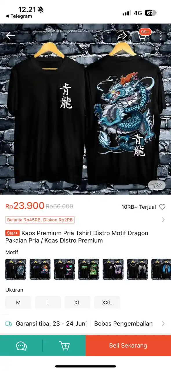 Image from PROMO BELANJA ONLINE: Temukan Kaos Premium Pria Tshirt Distro Motif Dragon Pakaian Pria / Ko...