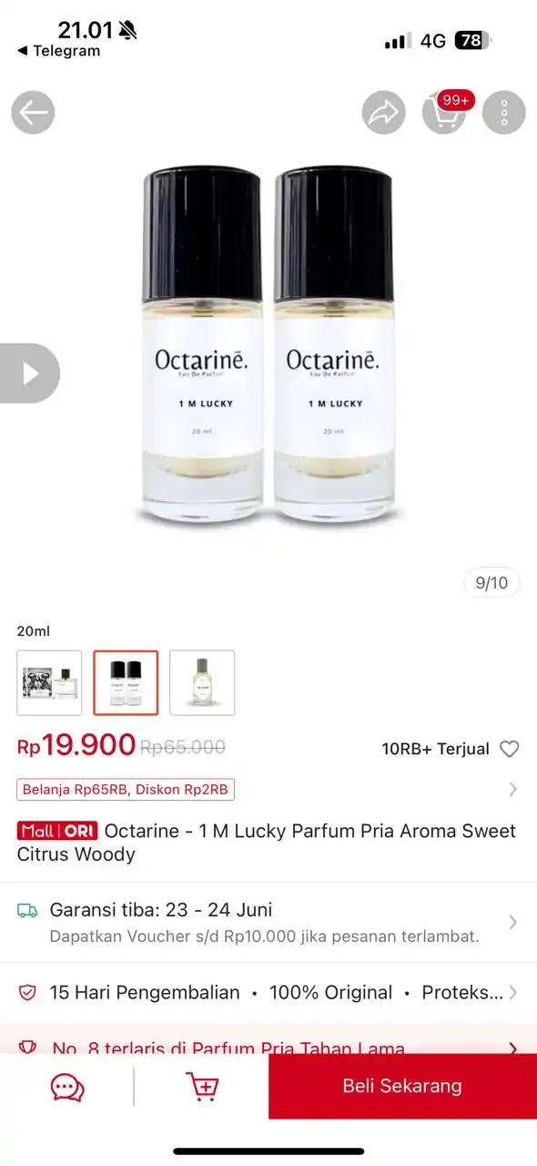 Image from PROMO BELANJA ONLINE: Temukan Octarine - 1 M Lucky Parfum Pria Aroma Sweet Citrus Woody seha...