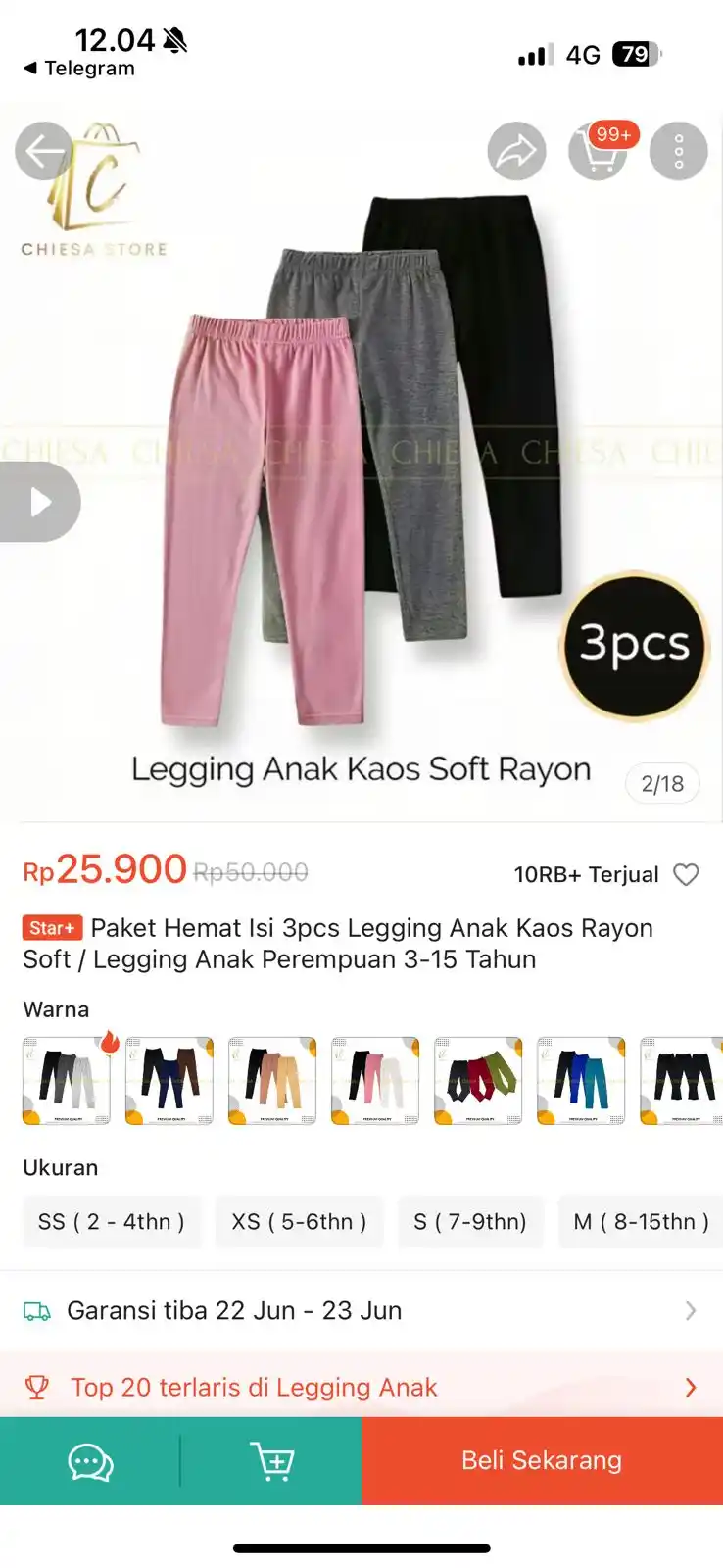 Image from PROMO BELANJA ONLINE: Temukan Paket Hemat Isi 3pcs Legging Anak Kaos Rayon Soft / Legging An...