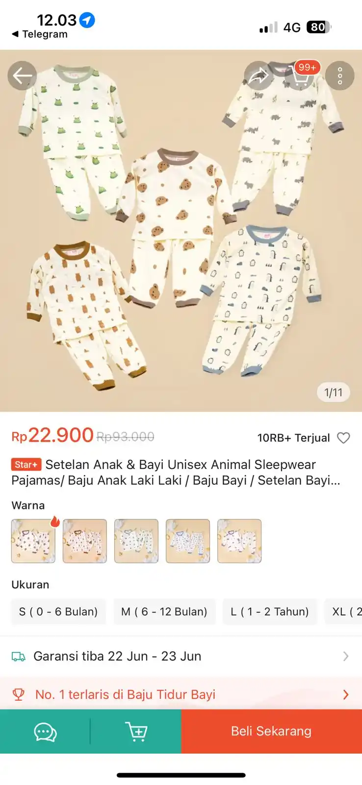 Image from PROMO BELANJA ONLINE: Temukan Setelan Anak & Bayi Unisex Animal Sleepwear Pajamas/ Baju Anak...
