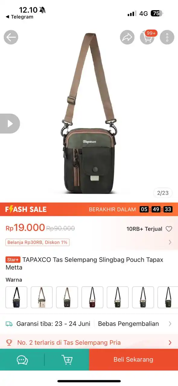 Image from PROMO BELANJA ONLINE: Temukan TAPAXCO Tas Selempang Slingbag Pouch Tapax Metta seharga Rp19....