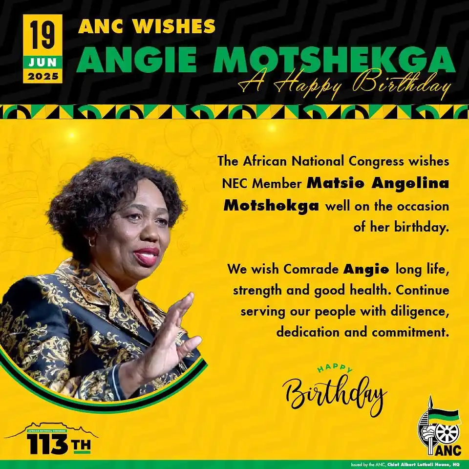 Image from African National Congress: The African National Congress wishes NEC Member Matsie Angelina Motshe...